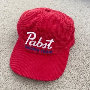 Corduroy pabst hat - red